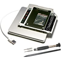 HDD-SSD SATA III Adaptador Compatible con MacBook (Pro) sustituye SuperDrive + Carcasa USB Slim (Plata) Compatible con…